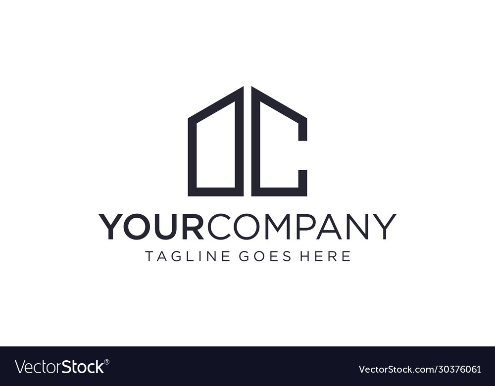 D c or o initial building logo concept Vector Image D c or o initial building logo concept