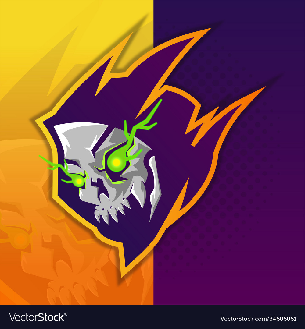 E-sports team logo template with electro skull