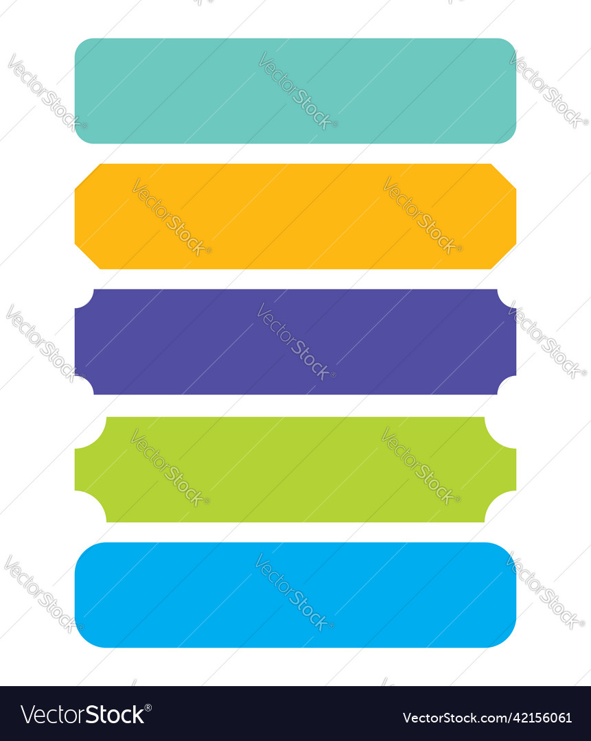 Flat banner button template shape with corner Vector Image Flat banner button template shape with corner