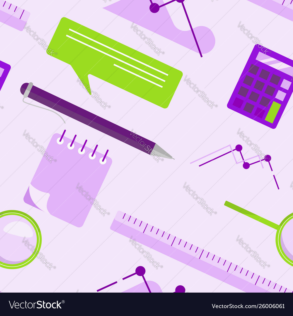 Flat lay business seamless pattern vector image Flat lay business seamless pattern