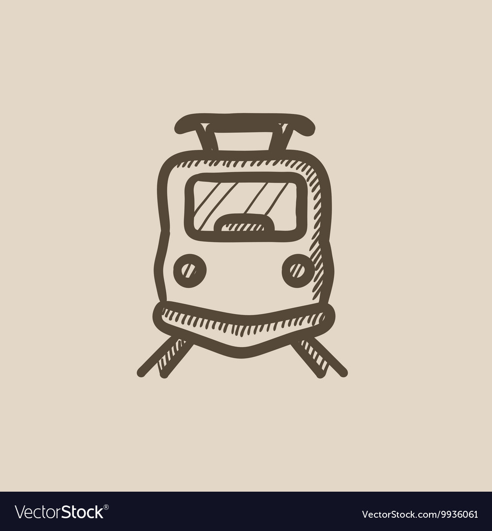 Front view of train sketch icon