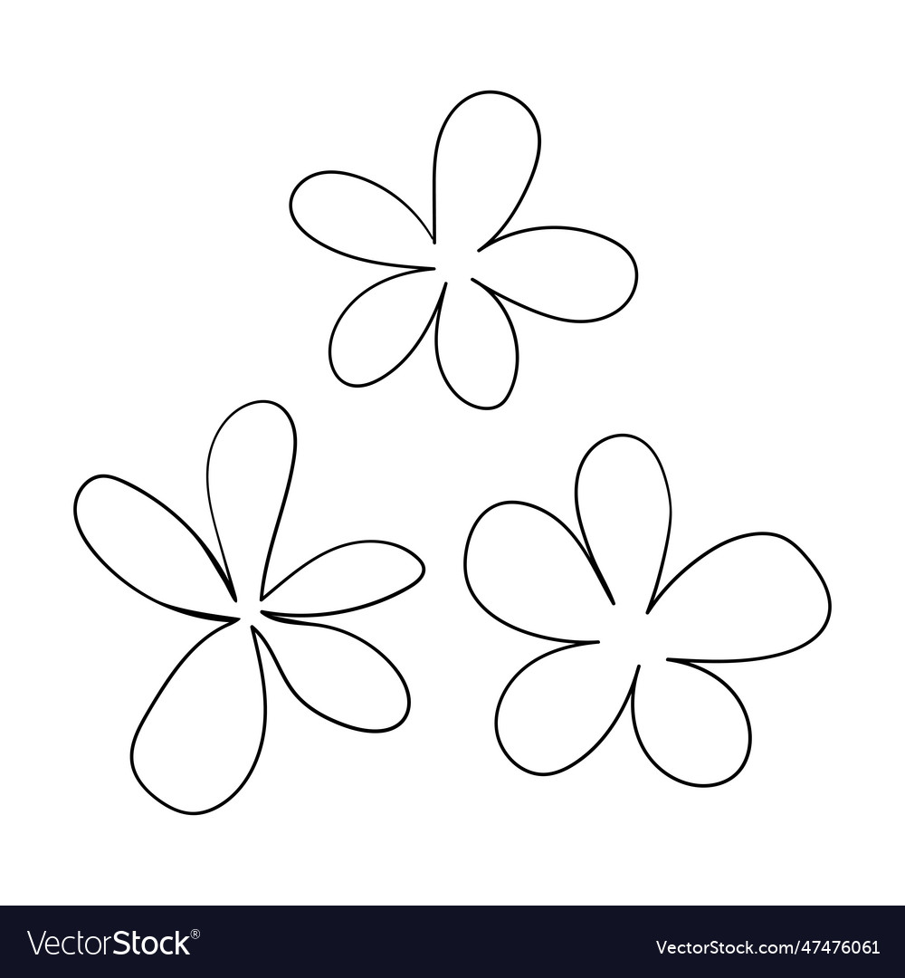 Hand drawn abstract flower silhouette black