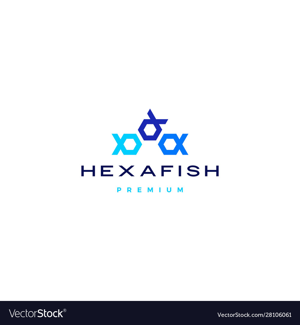 Hexagon Fisch-Logo-Symbol