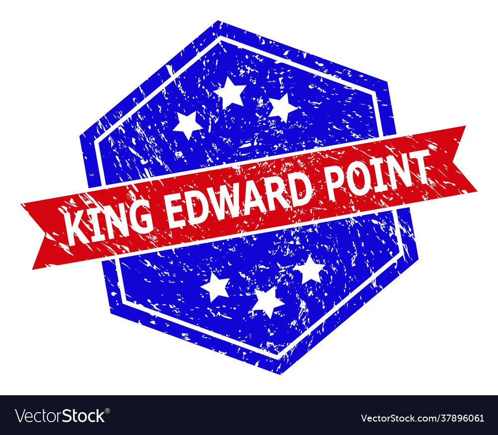 Hexagonal bicolor king edward point stamp