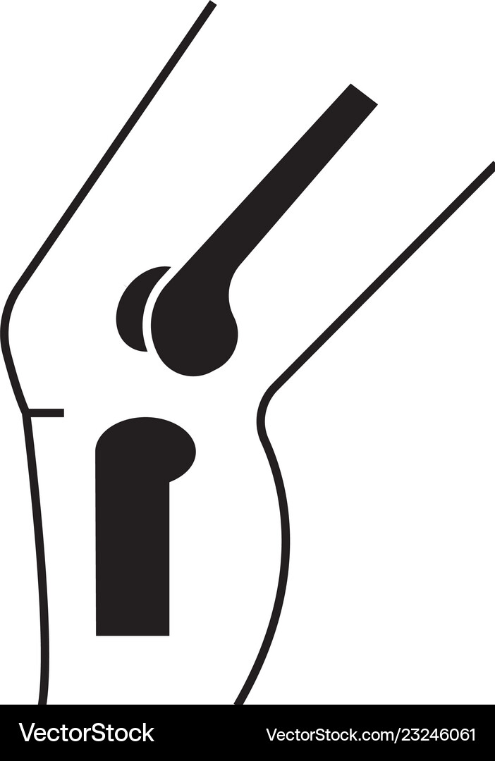 Knee dislocation black concept icon Royalty Free Vector