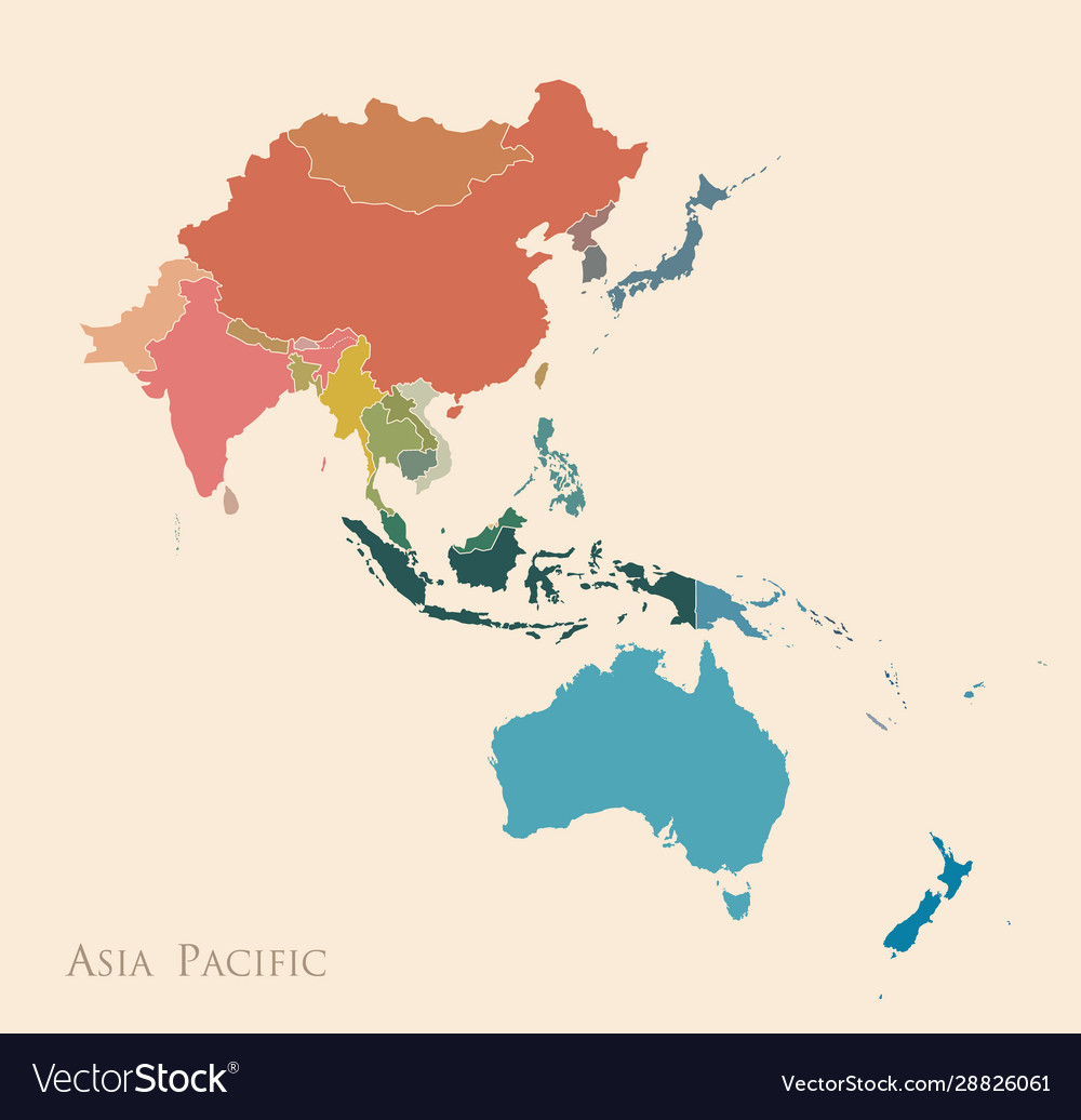 Map Asia Pacific Royalty Free Vector Image Vectorstock 0123