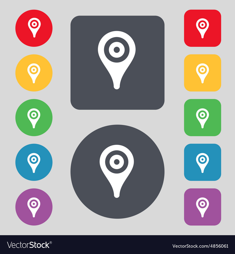 Kartenzeiger gps Standort-Symbol unterschreiben eine Reihe von 12