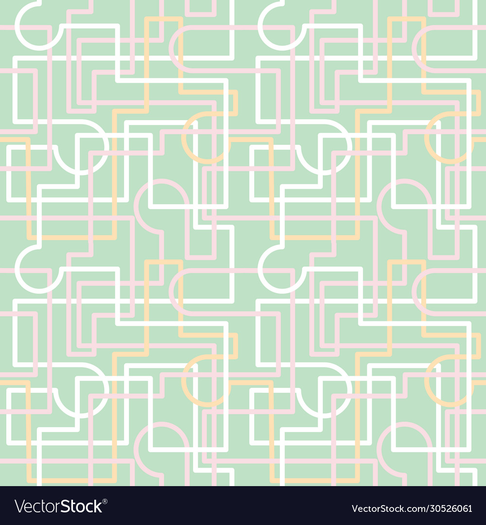 Maze grid interlocking lines pastel repeat vector image Maze grid interlocking lines pastel repeat