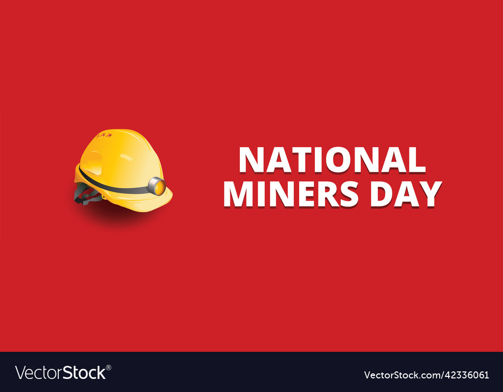 National miners day work safety equipment Vector Image