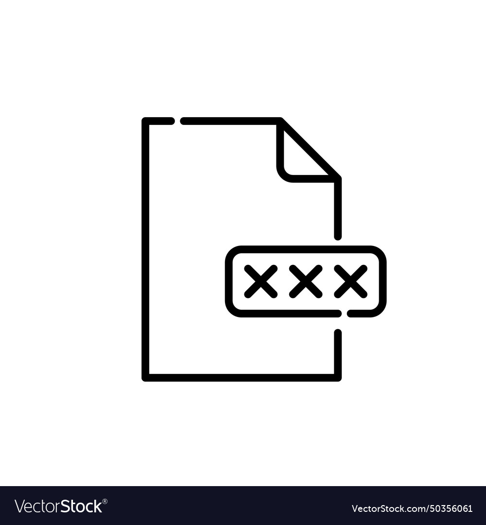 Password protected document pixel perfect icon vector image Password protected document pixel perfect icon