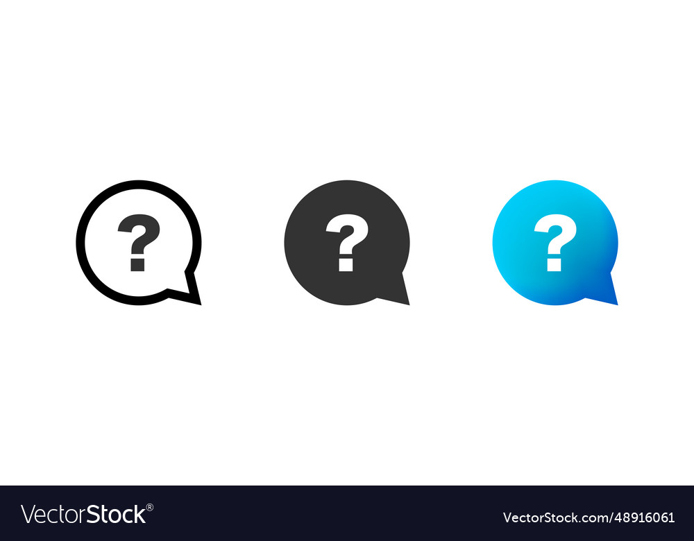Question mark in round speech bubble icon isolated