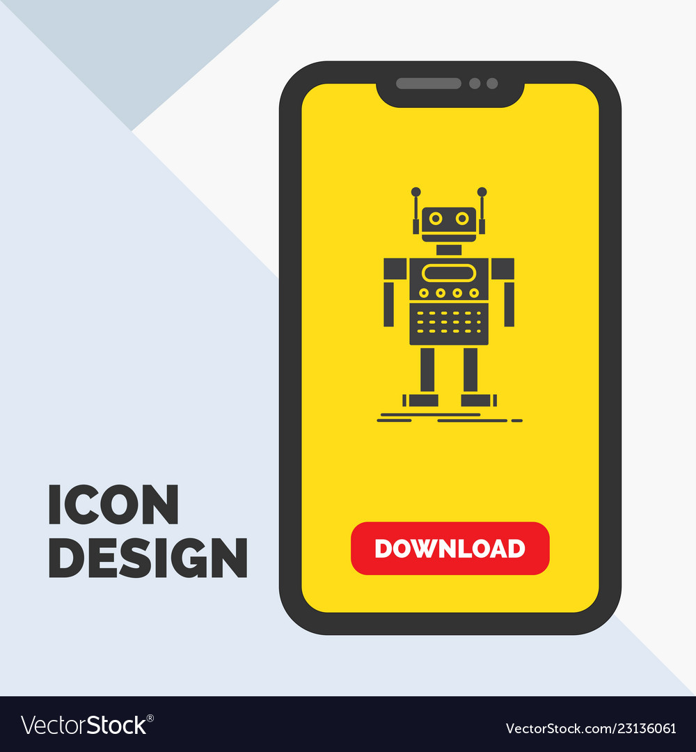 Robot android artificial bot technology glyph