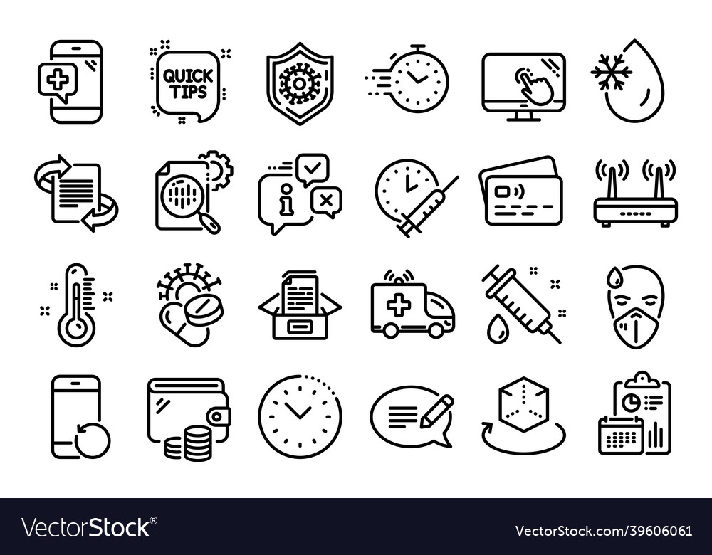 Set of quick tips timer and touch screen Vector Image Set of quick tips timer and touch screen