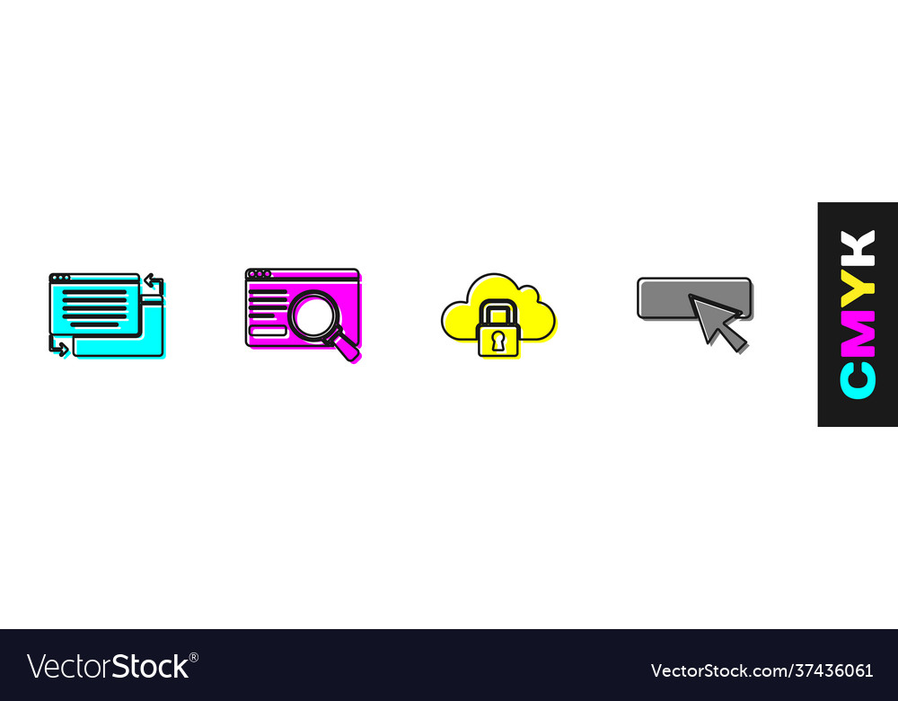 Set ui oder ux Design Cloud Computing Lock vector image Set ui oder ux Design Cloud Computing Lock