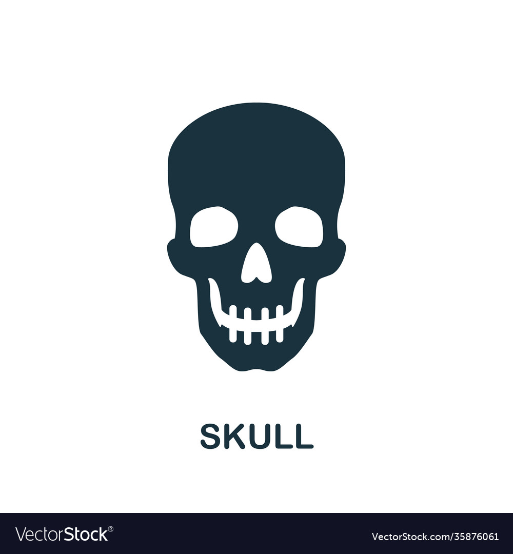 Skull icon simple element from internal organs