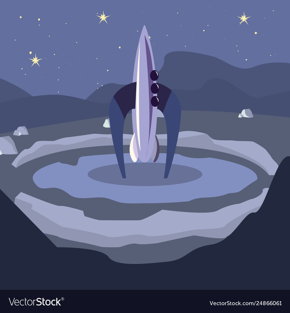 Spaceship on planet surface
