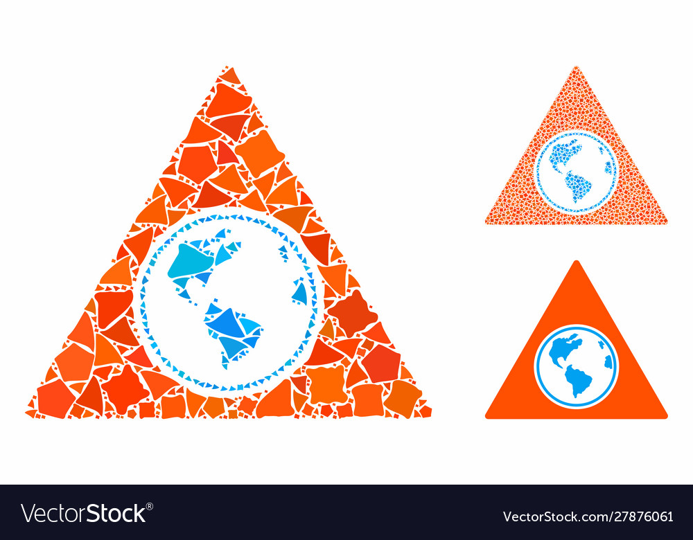 Terra triangle composition icon humpy parts vector image Terra triangle composition icon humpy parts