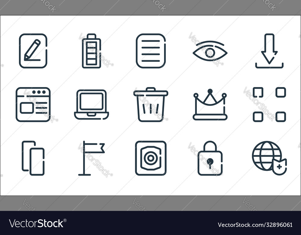 Ui master line icons linear set quality vector image Ui master line icons linear set quality