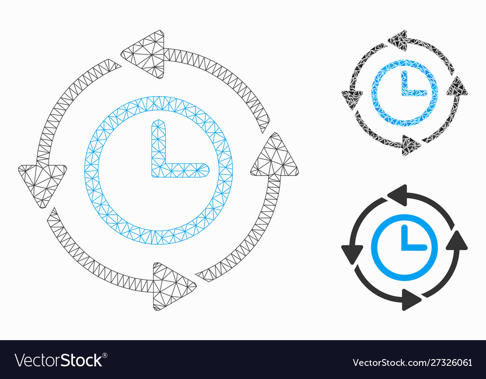 Wayback clock mesh carcass model vector image Wayback clock mesh carcass model