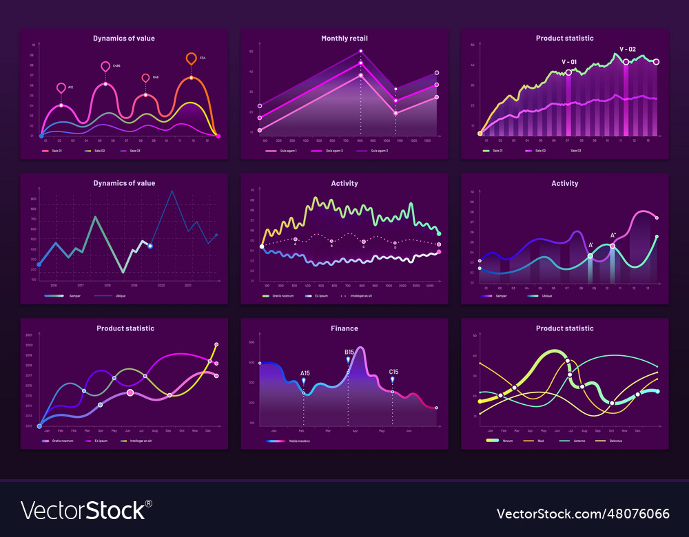 Abstract data charts statistic graphs finance Vector Image