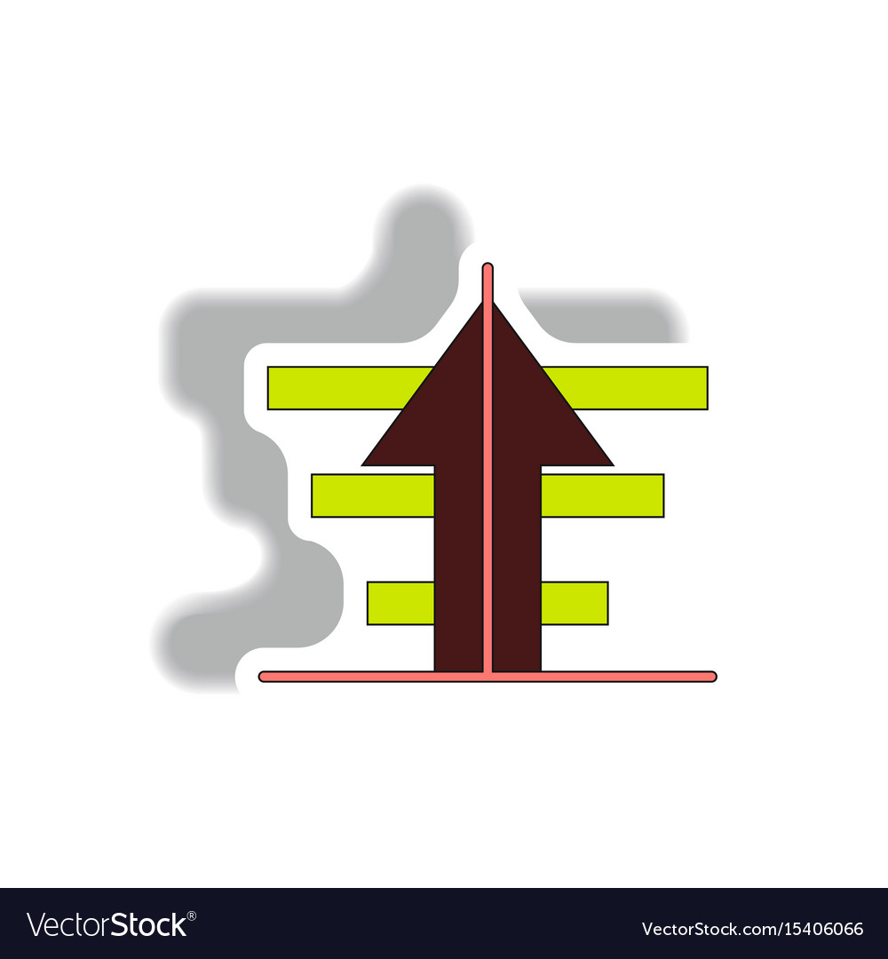 Bar graph with rising arrow
