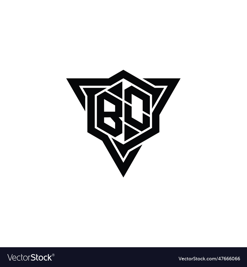 Bo logo monogram hexagon shape with triangle