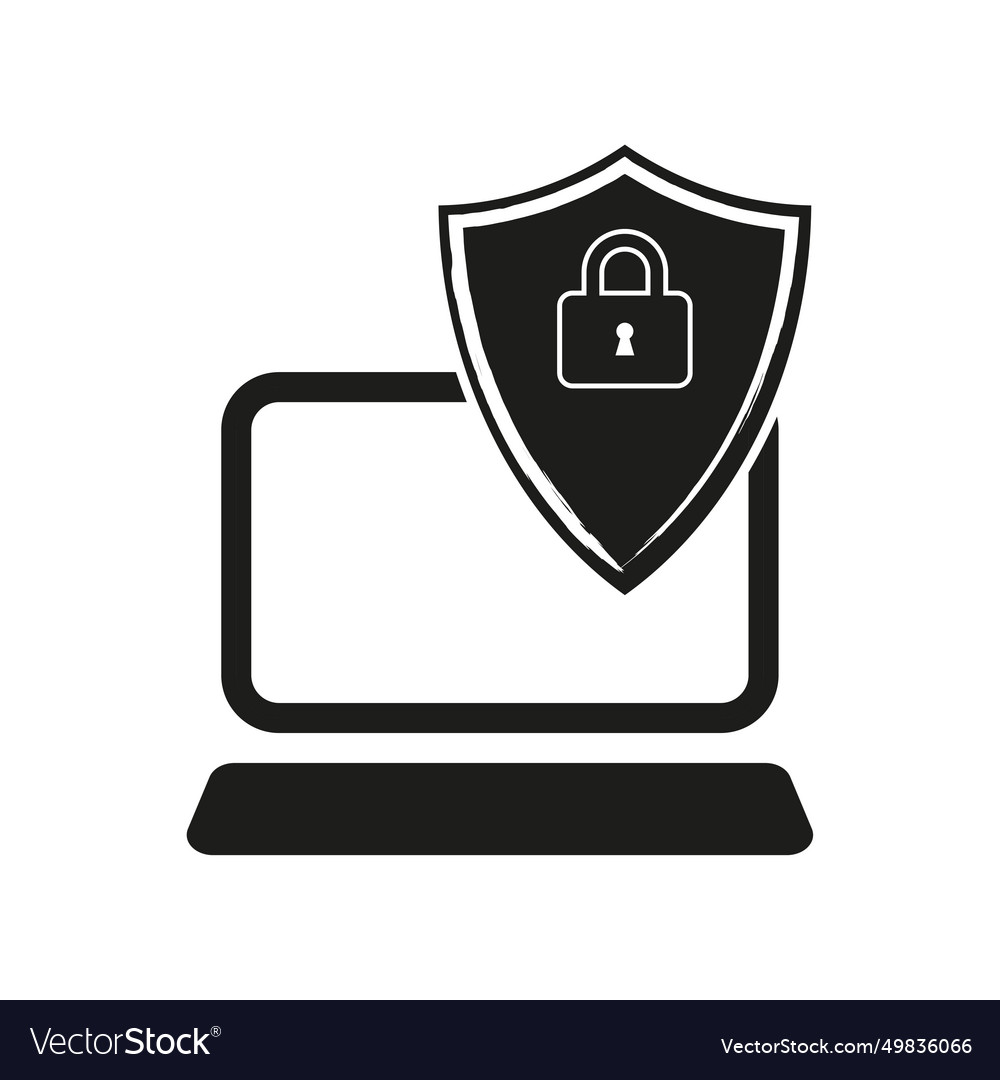 Computer data security laptop protect sensitive Vector Image Computer data security laptop protect sensitive