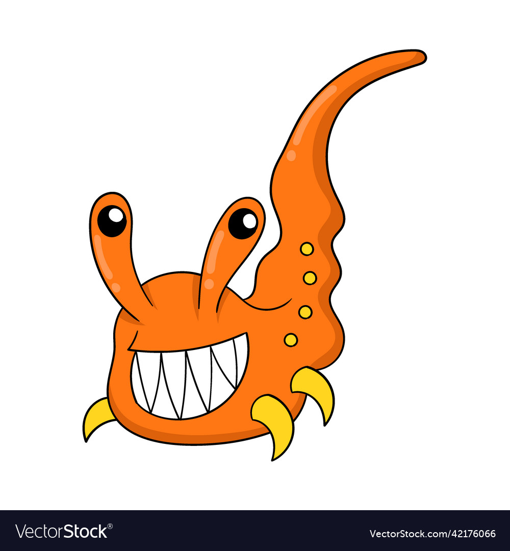 Crab without an orange shell doodle icon image