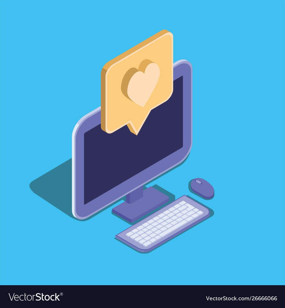 Desktop computer technology device icon Vector Image Desktop computer technology device icon