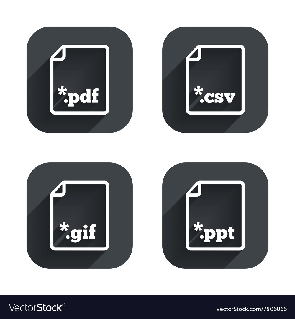 Document signs file extensions symbols