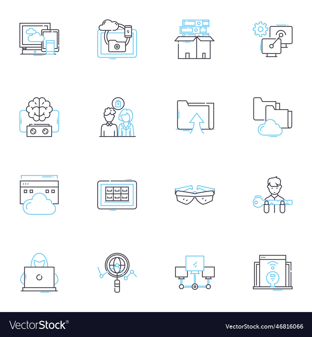 E-commerce currency linear icons set bitcoin vector image E-commerce currency linear icons set bitcoin