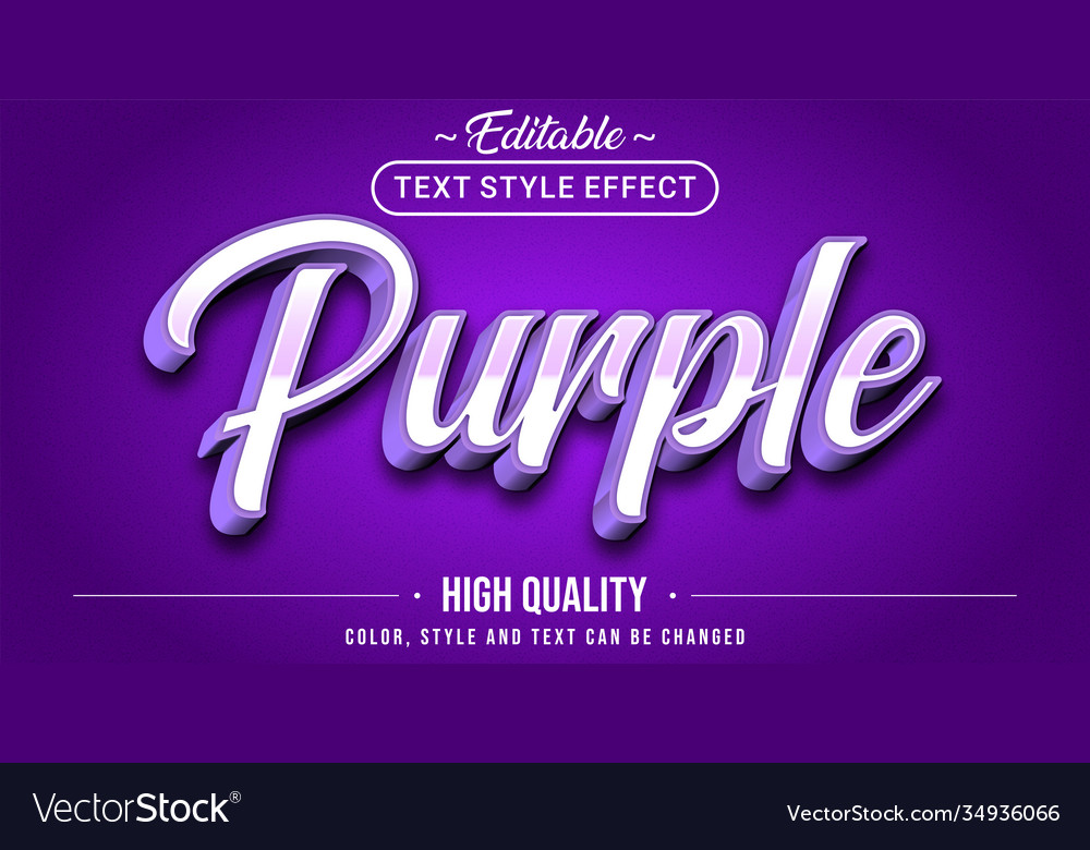 Editable text style effect - purple