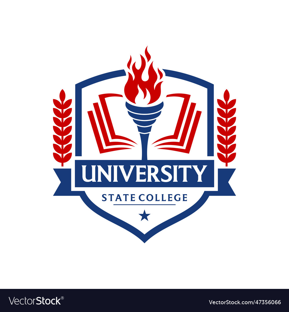 Education badge logo design university high Vector Image