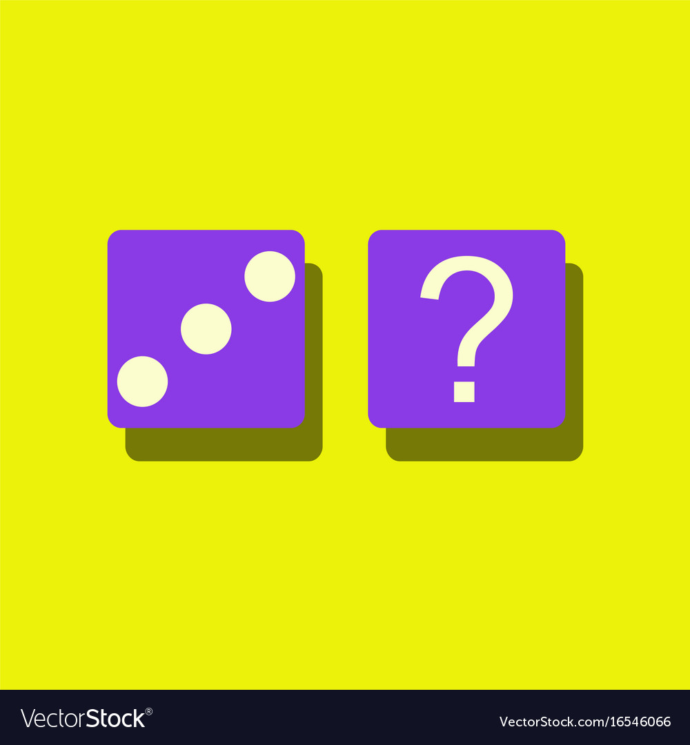 Flat icon design collection dice and question