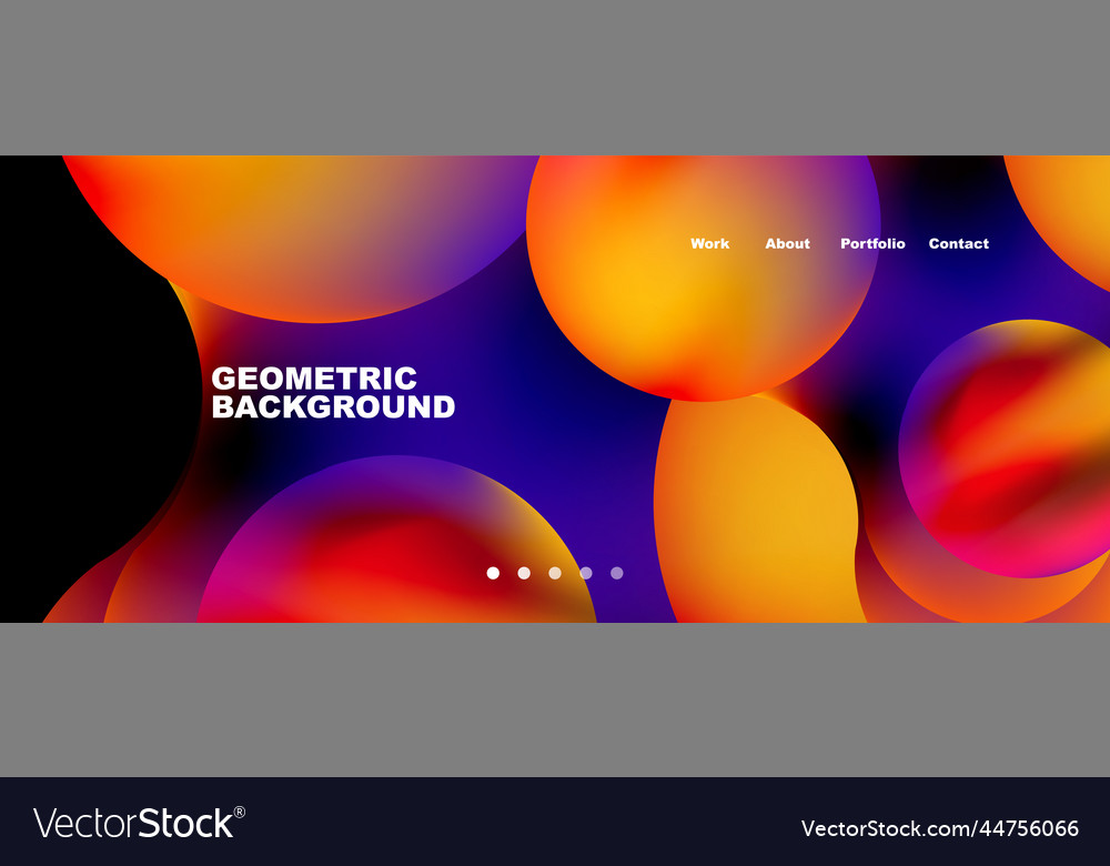 Flowing gradient colors and round elements