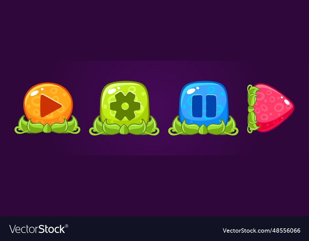 Glossy button with green grass for game user