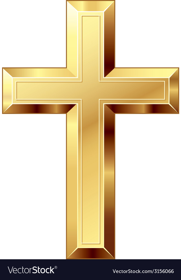 Download Gold cross Royalty Free Vector Image - VectorStock