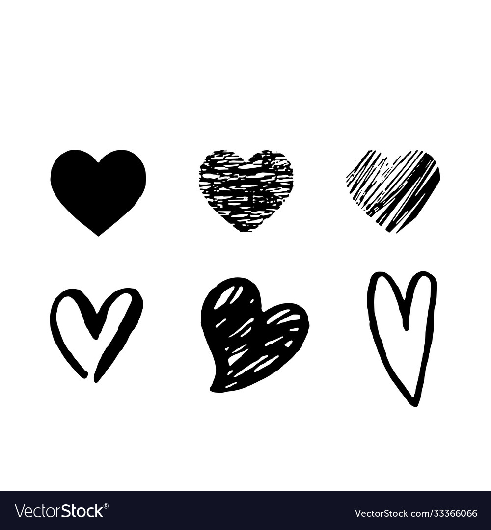 Hearts set different style and shape