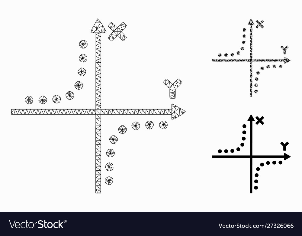 Hyperbola plot mesh network model vector image Hyperbola plot mesh network model