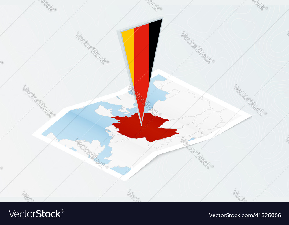 Isometric paper map of germany with triangular