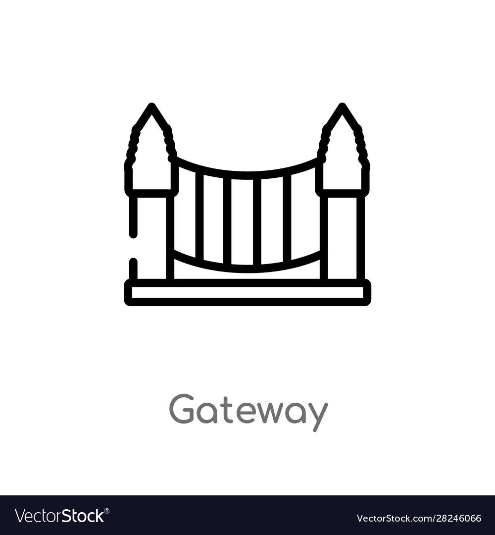 Outline gateway icon isolated black simple line