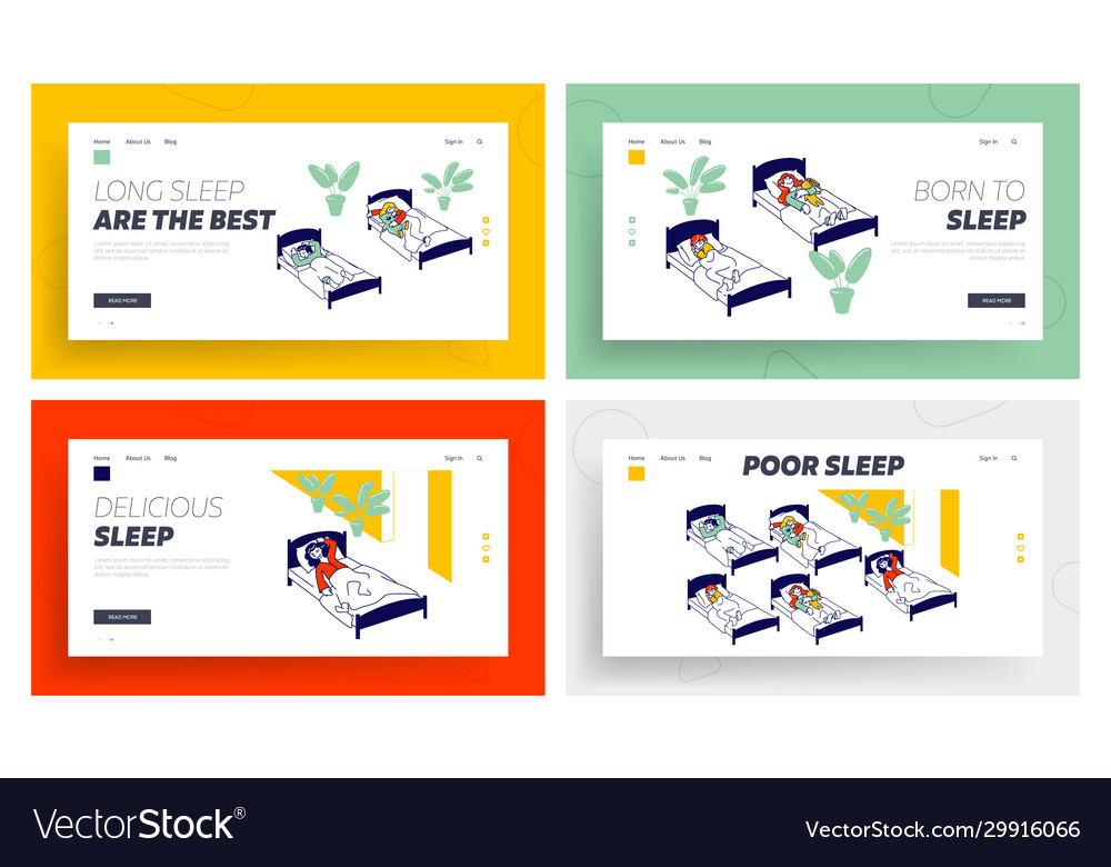 Preschool dream nap time website landing page set