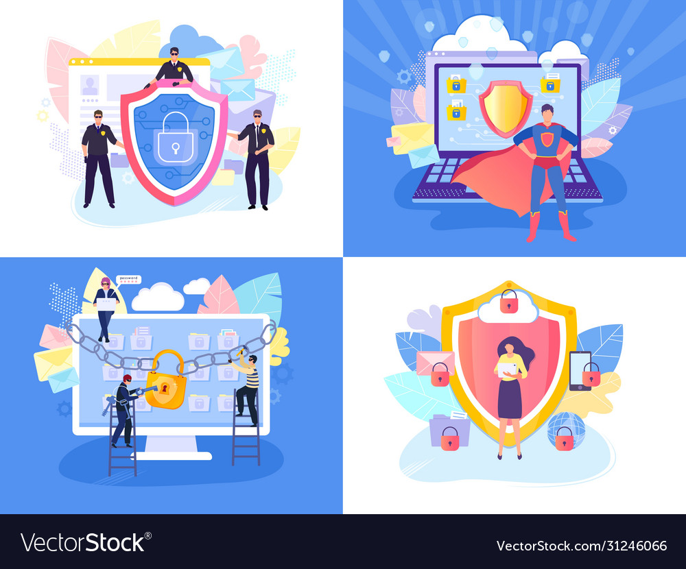 Safety and reliable data protection internet Vector Image