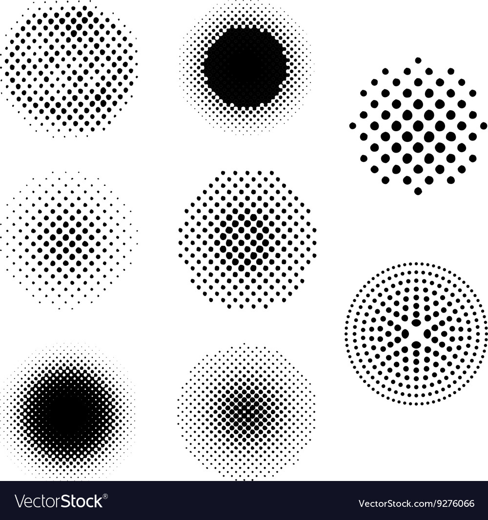 Set of abstract halftone