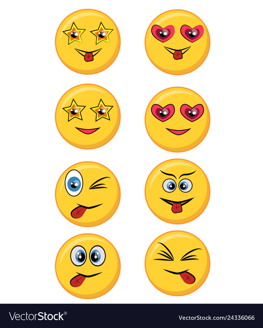 Cartoon faces. Happy excited smile laughing unhappy sad cry and scared face  expressions. Expressive caricatures vector set 24025283 Vector Art at  Vecteezy