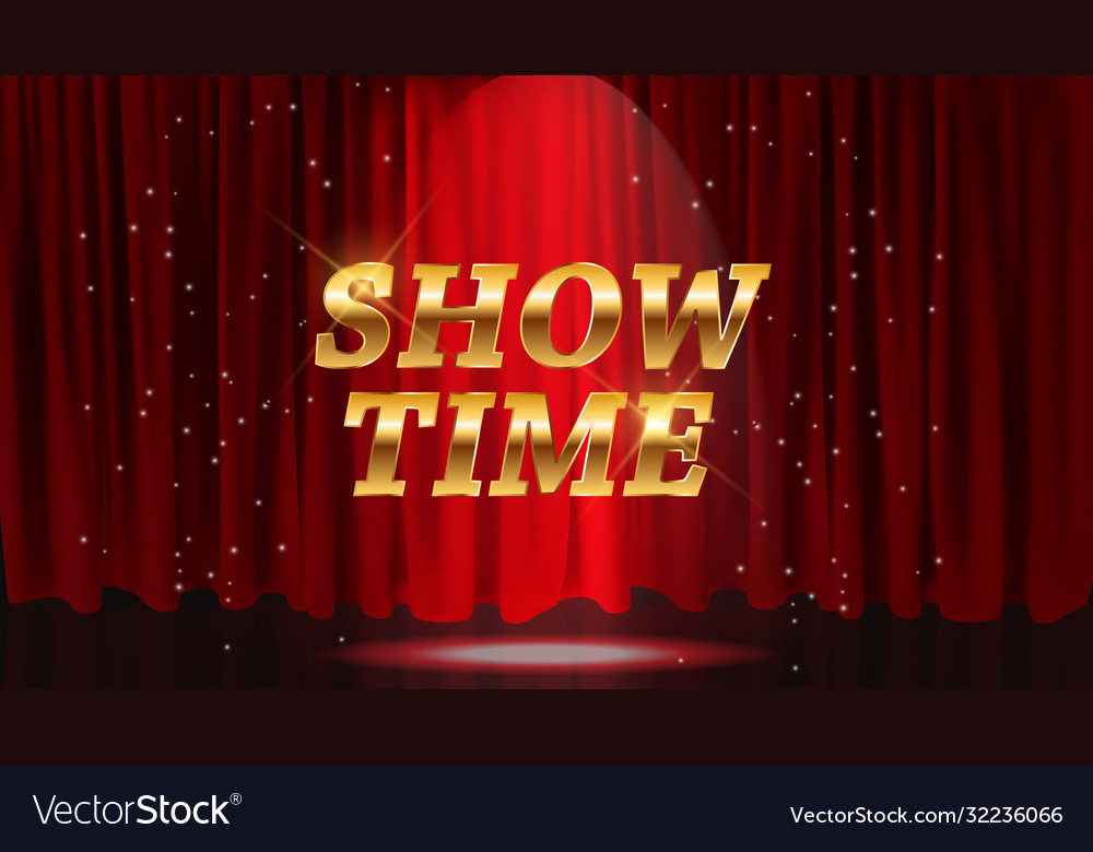 Show time background with red curtains Vector Image Show time background with red curtains
