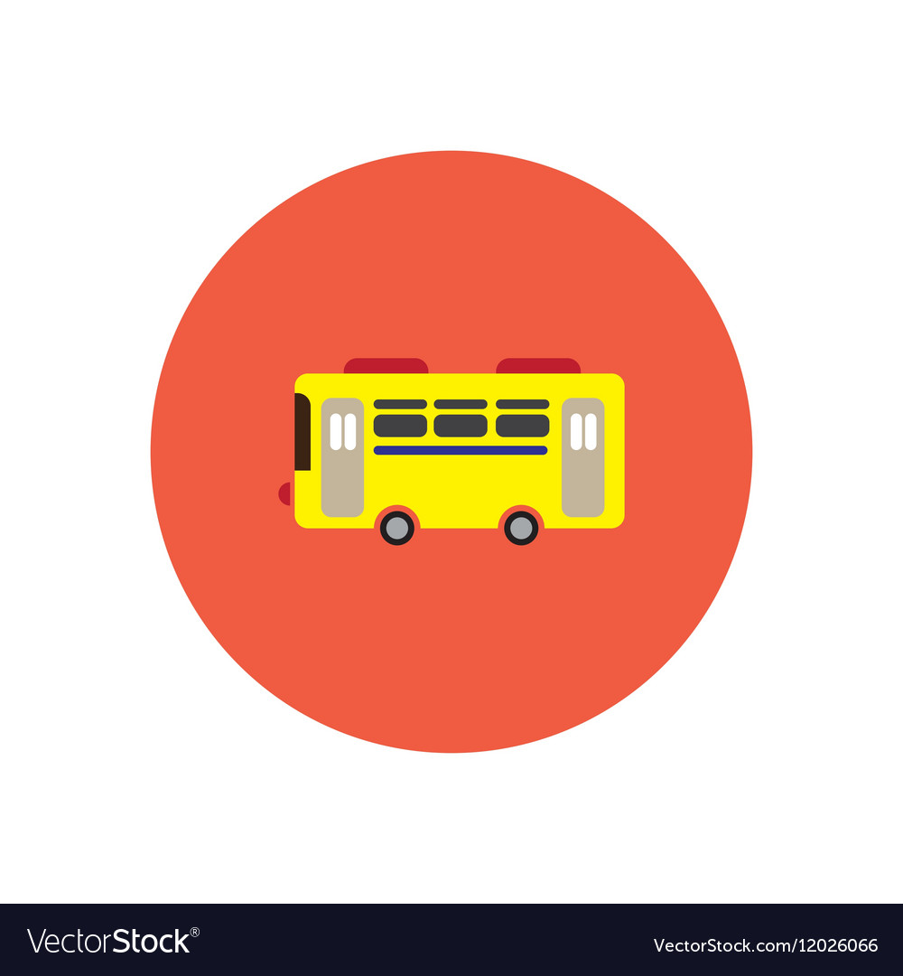 Stylish icon in color circle retro bus