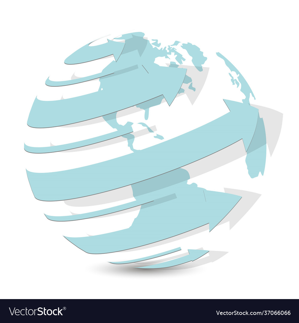 Symbolic globe with arrows