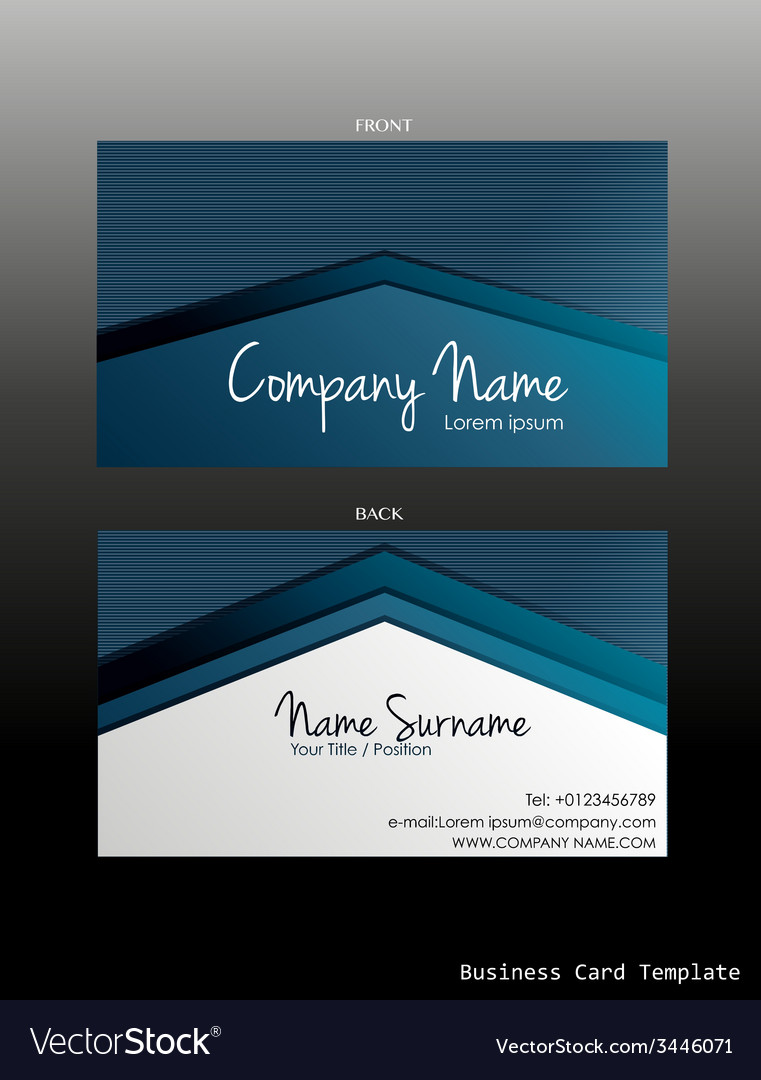 A blue coloured business card