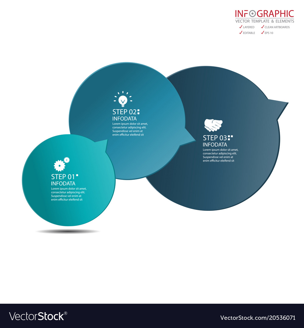 Abstract element infographics 3 option design